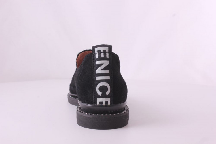 Балетки Женские кожаные CLAIRE 276 черный замш