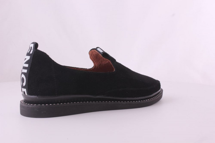 Балетки Женские кожаные CLAIRE 276 черный замш