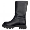 Чоботи жіночі шкіряні ILONA 136/940 чорний флот евро хутро
