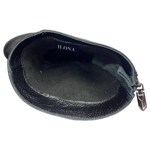 Чоботи жіночі шкіряні ILONA 136/940 чорний флот евро хутро