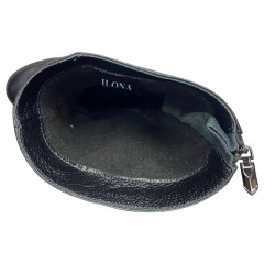 Чоботи жіночі шкіряні ILONA 136/940 чорний флот евро хутро