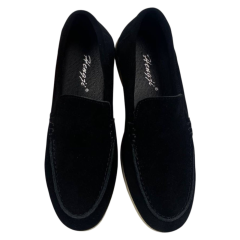 Лоферы женские замшевые HENGJI 335-3 черные