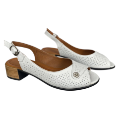 Босоніжкі жіночі шкіряні  PANDORA 360 05 білі