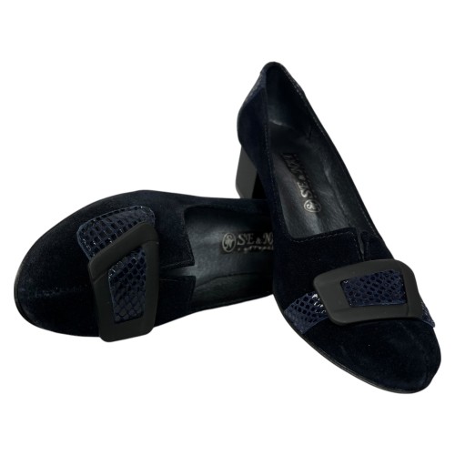 Туфлі Жіночі шкіряні SE NAT 4067 велюр синій