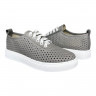 Кроссовки Женские кожаные PRELLESTA 1939 46 серый перфорация