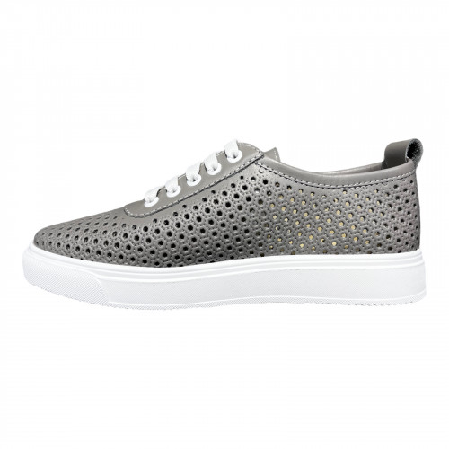 Кроссовки Женские кожаные PRELLESTA 1939 46 серый перфорация