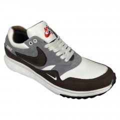 Кроссовки мужские кожаные DENAR N22 46 белые серые коричневые