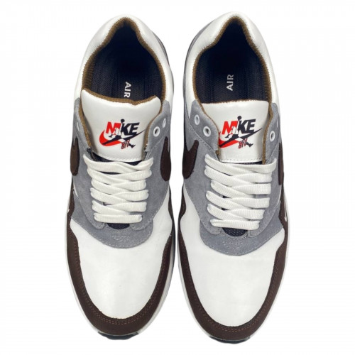 Кросівки чоловічі шкіряні DENAR N22 46 білі сірі коричневі