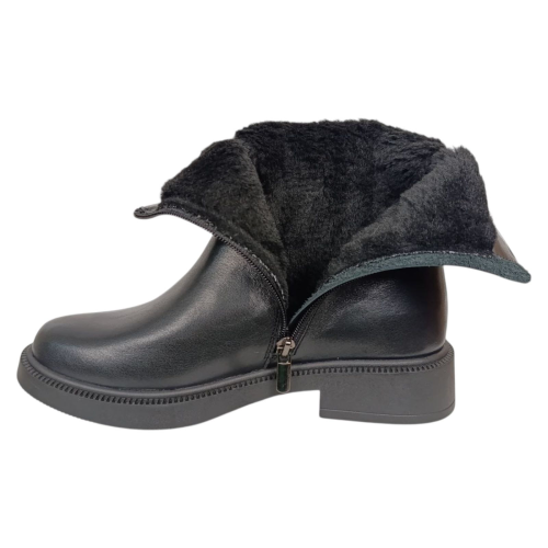 Черевики жіночі шкіряні ILONA 975/826 чорні хутро