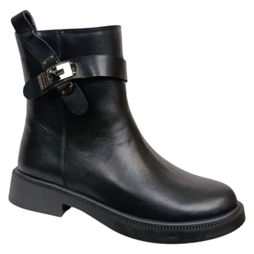 Черевики жіночі шкіряні ILONA 975/826 чорні хутро