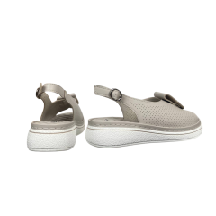 Босоніжки жіночі шкіряні ALLSY 208309 бежеві 