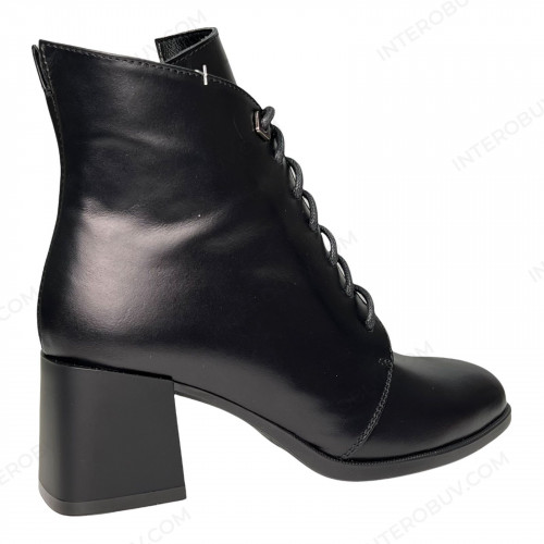 Черевики Жіночі шкіряні ELVIX 6071 чорний матовий байка