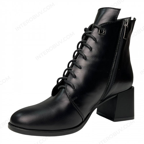 Черевики Жіночі шкіряні ELVIX 6071 чорний матовий байка