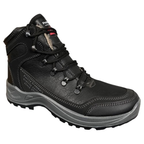 Ботинки мужские кожаные Paolla 361/6113 черный мех