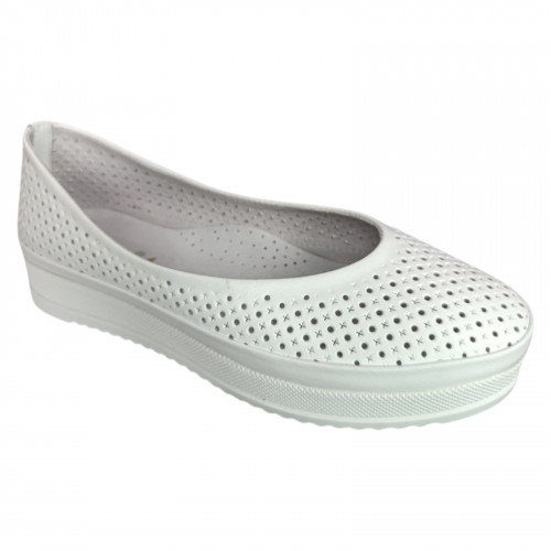 Балетки женские кожаные PRELLESTA 905 05 белые 