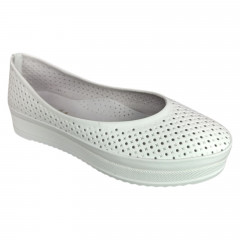 Балетки женские кожаные PRELLESTA 905 05 белые 