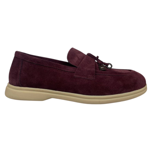 Лофери жіночі замшеві HENGJI 336-7 бордові