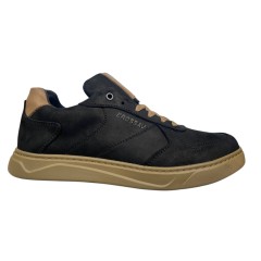 Кроссовки мужские кожаные CROSSAV 23-44 01 черные-койот
