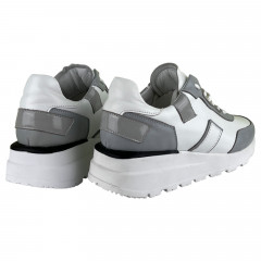 Кроссовки Женские кожаные VLADEKS 1249 бело-серый