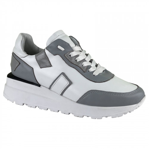 Кросівки Жіночі шкіряні VLADEKS 1249 біло-сірий