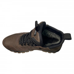 Кроссовки Мужские кожаные ICEFIELD 385 08 коричневый мех