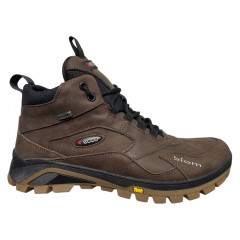 Кроссовки Мужские кожаные ICEFIELD 385 08 коричневый мех