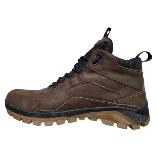 Кроссовки Мужские кожаные ICEFIELD 385 08 коричневый мех