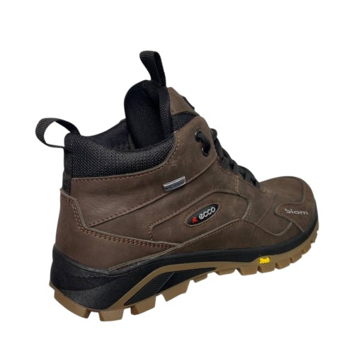 Кроссовки Мужские кожаные ICEFIELD 385 08 коричневый мех