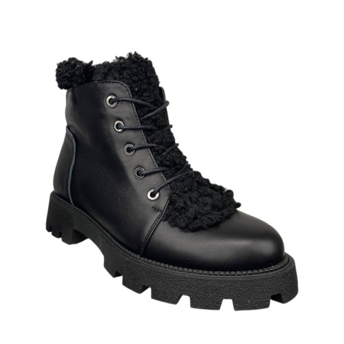 Ботинки женские кожаные ILONA 275/940 01 черный мех