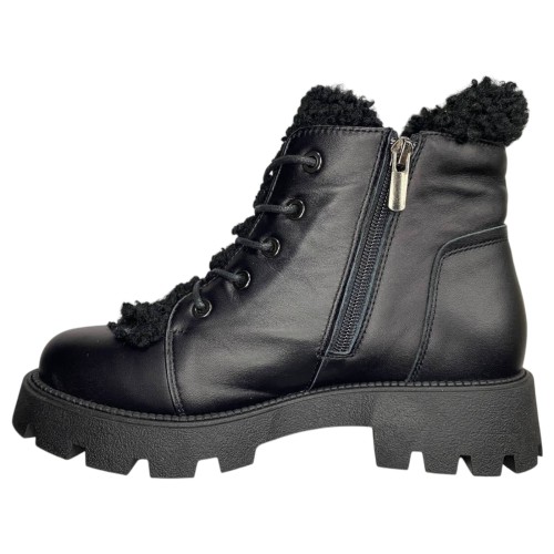 Ботинки женские кожаные ILONA 275/940 01 черный мех