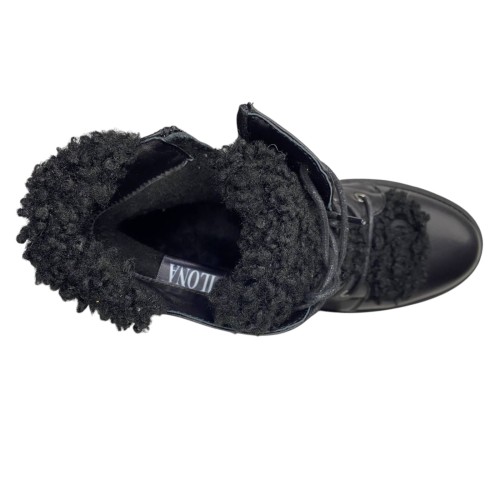 Ботинки женские кожаные ILONA 275/940 01 черный мех