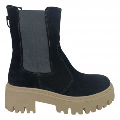 Черевики жіночі замшеві ALEXA 714 челсі чорний хутро