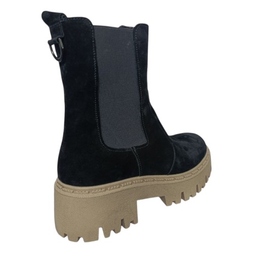 Ботинки женские замшевые ALEXA 714 челси черный мех