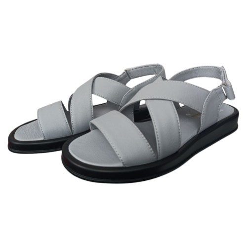 Босоніжки жіночі шкіряні PRELLESTA 4114 46 сірі 