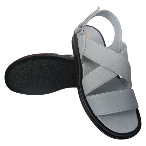 Босоніжки жіночі шкіряні PRELLESTA 4114 46 сірі 