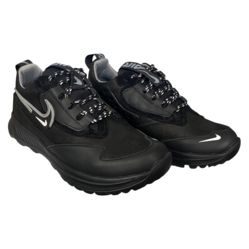 Кросівки чоловічі шкіряні DENAR N7 чорнi шкіра