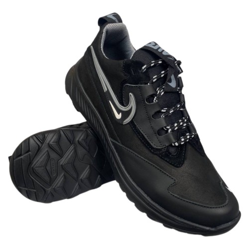 Кросівки чоловічі шкіряні DENAR N7 чорнi шкіра