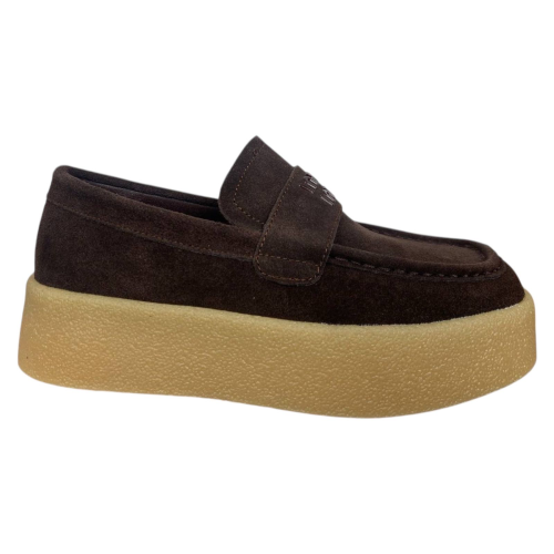 Лоферы женские замшевые HENGJI 7631-6 шоколадные