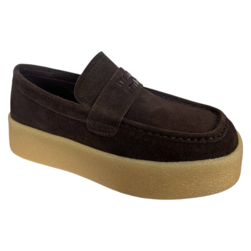 Лоферы женские замшевые HENGJI 7631-6 шоколадные