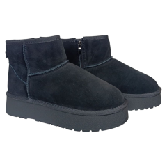 Уггі жіночі замшеві HENGJI 54-1 black хутро