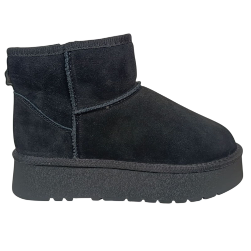 Уггі жіночі замшеві HENGJI 54-1 black хутро