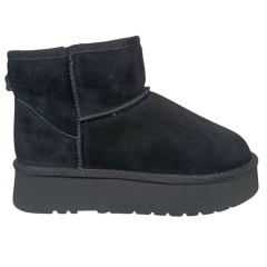 Уггі жіночі замшеві HENGJI 54-1 black хутро