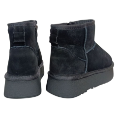 Уггі жіночі замшеві HENGJI 54-1 black хутро