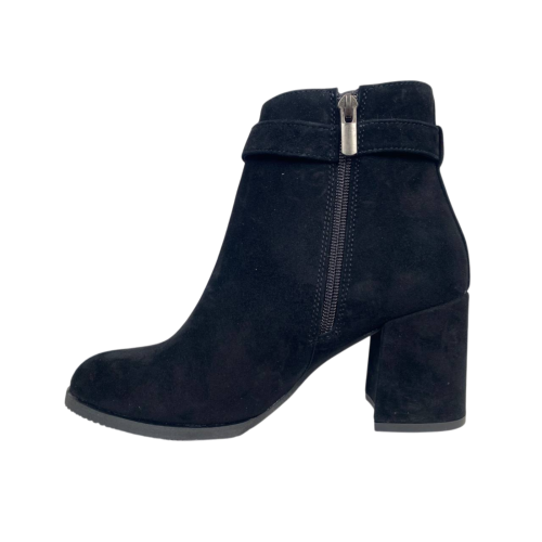 Черевики жіночі замшеві ILONA 36/729 чорні каблук байка