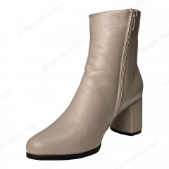 Ботинки Женские кожаные ELVIX 6077 бежевый байка