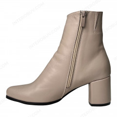 Ботинки Женские кожаные ELVIX 6077 бежевый байка