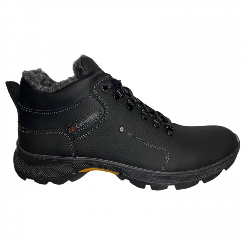 Кросівки Чоловічи шкіряні LORD Б101 чорний хутро