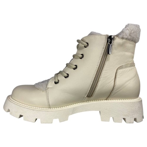 Ботинки женские кожаные ILONA 275/940 бежевый мех