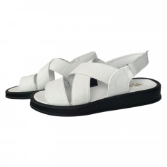 Босоножки женские кожаные PRELLESTA 4114 05 белые 