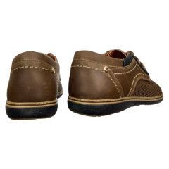 Дерби мужские кожаные AVA 51 47 оливковая перфорация